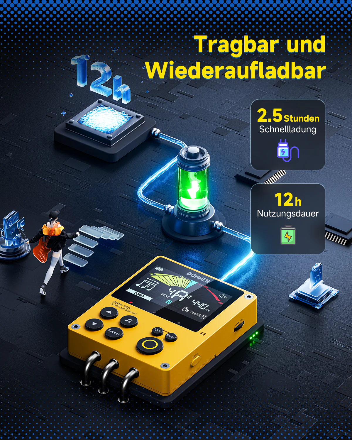 Donner DBM-100 Wiederaufladbares Metronom - Image 15