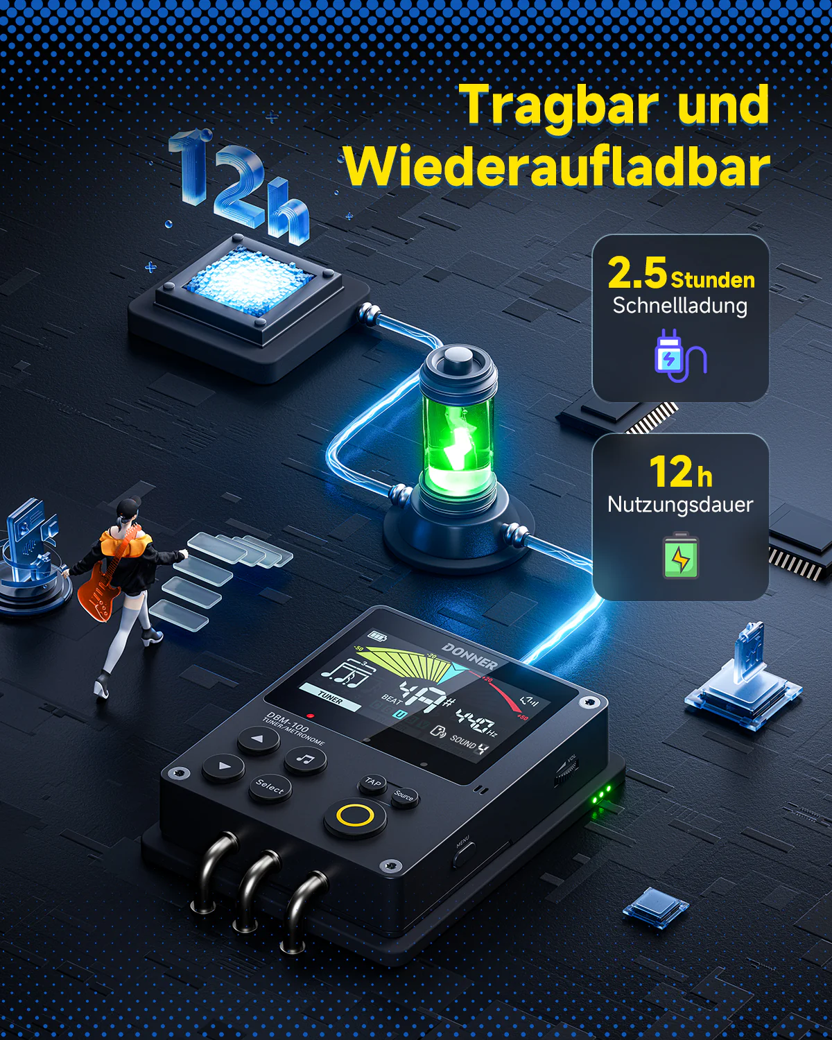 Donner DBM-100 Wiederaufladbares Metronom - Image 7