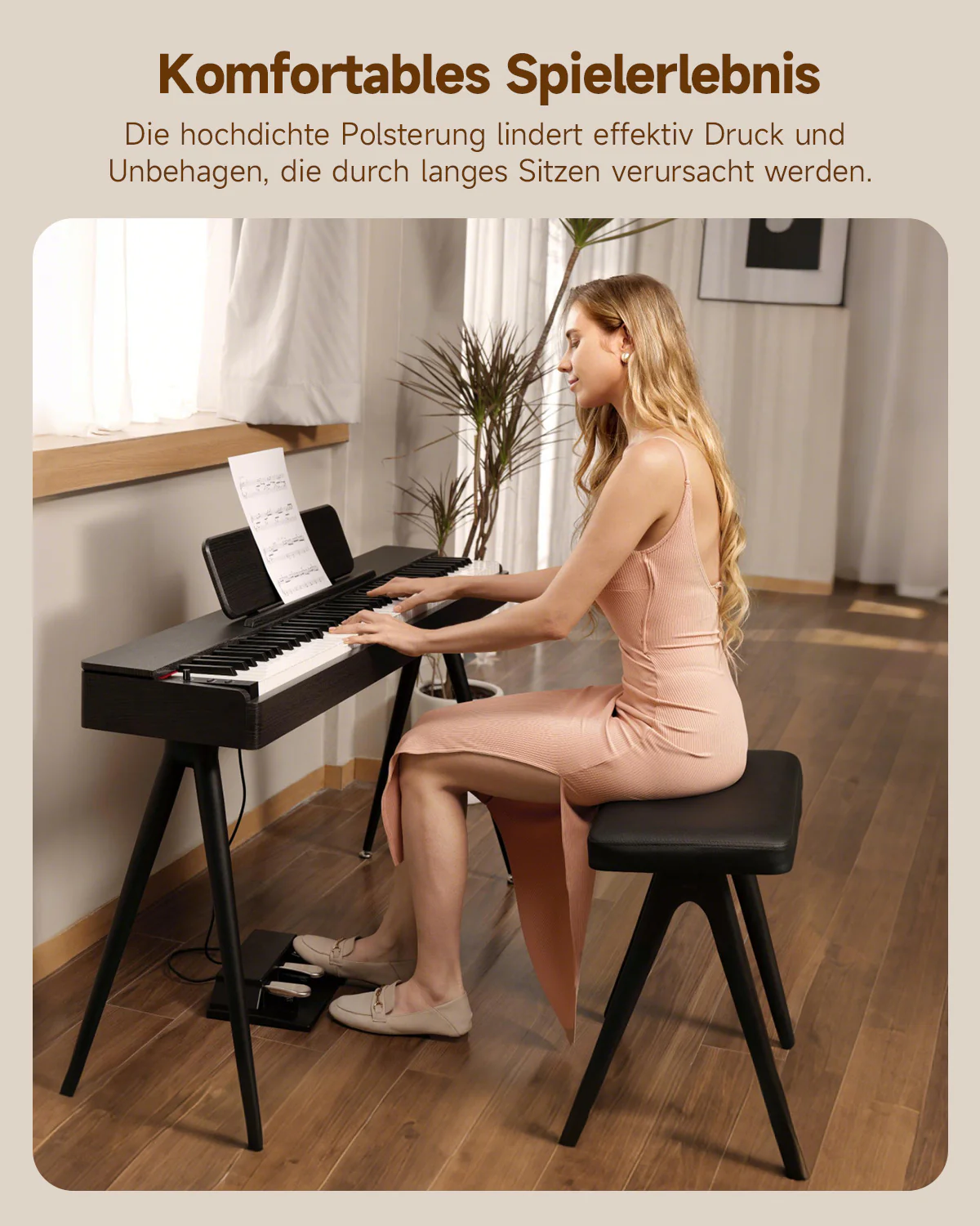 Donner DKB-100 Home Style Klavierbank aus massivem Holz - Image 3