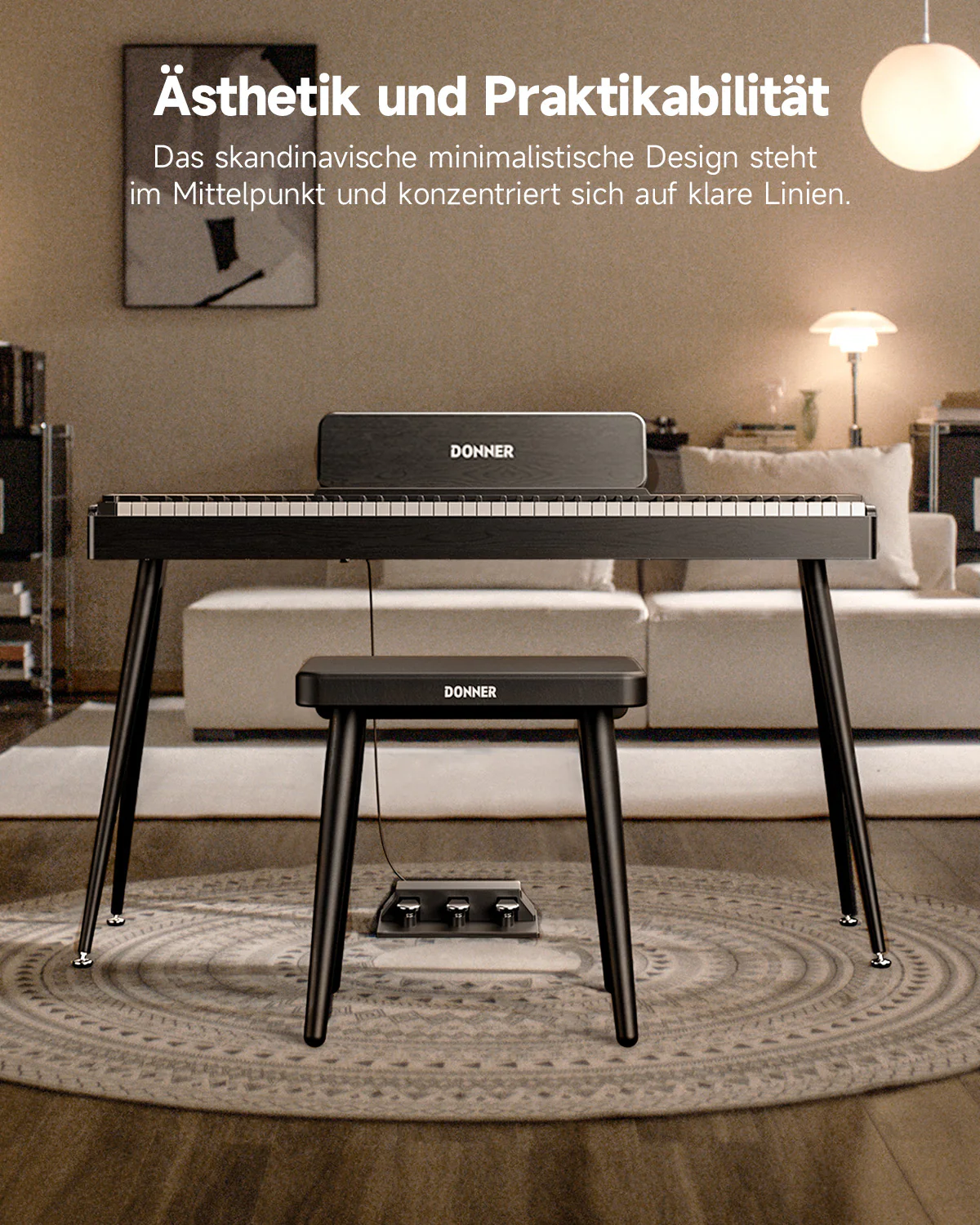 Donner DKB-100 Home Style Klavierbank aus massivem Holz - Image 4