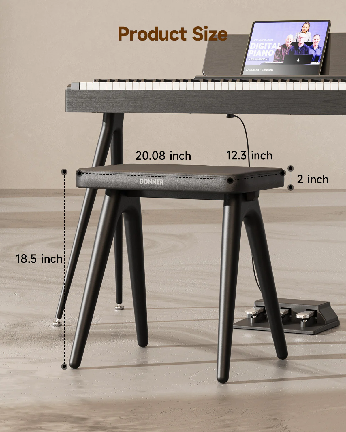 Donner DKB-100 Home Style Klavierbank aus massivem Holz - Image 6