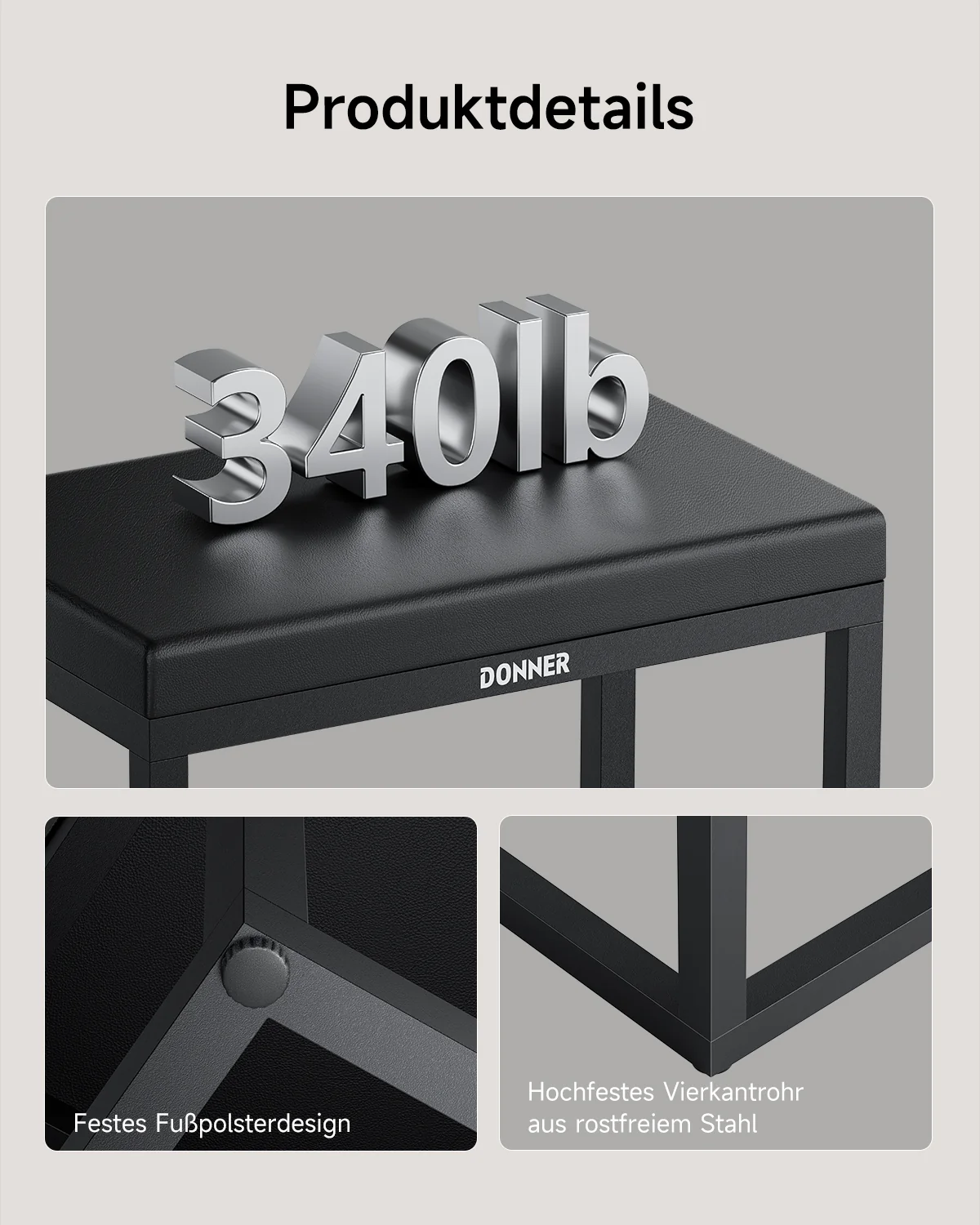 Donner DKB-200 Minimalistische Klavierbank - Image 6