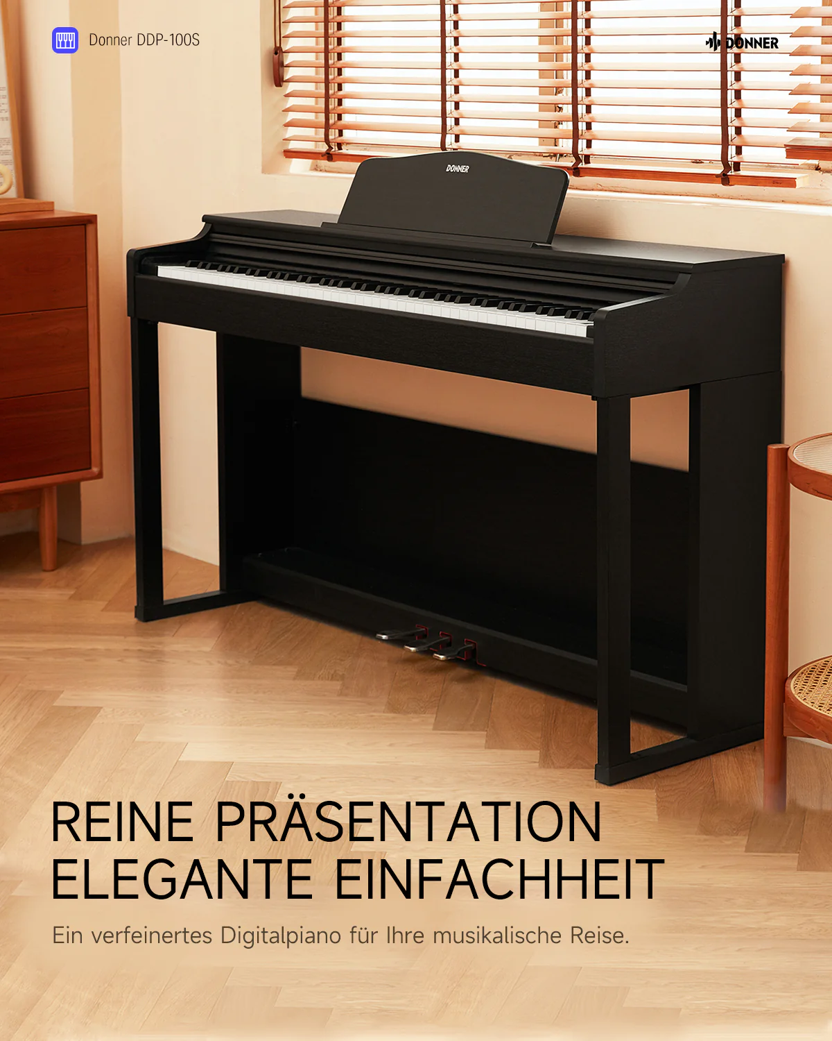 【Klavier + Bank gratis】Donner DDP-100S Progressive Hammer-Mechanik Digital Piano - Image 6