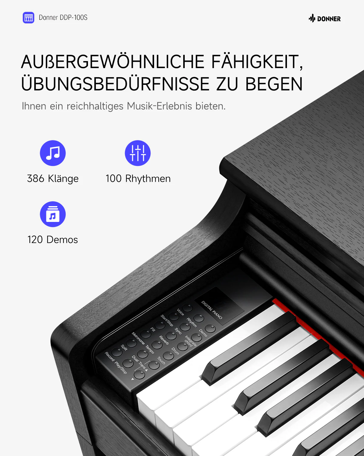 【Klavier + Bank gratis】Donner DDP-100S Progressive Hammer-Mechanik Digital Piano - Image 9