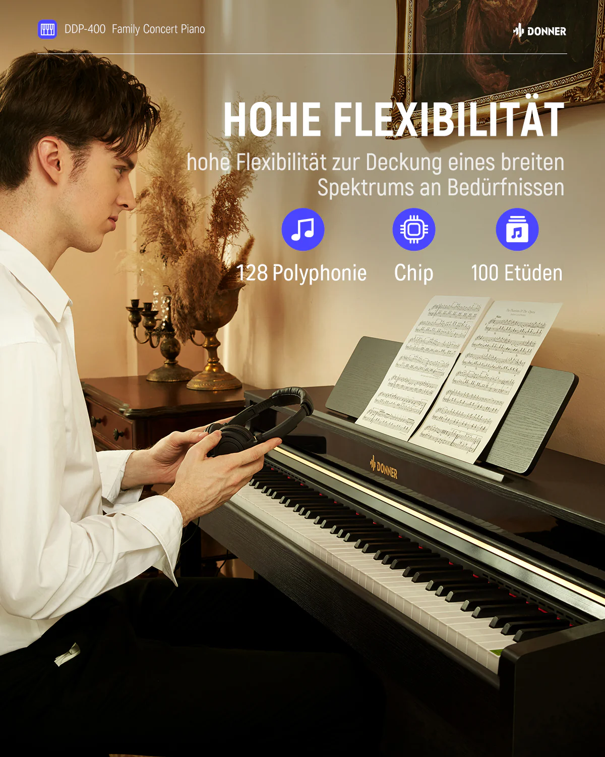 Donner DDP-400 Premium Upright Digital Piano - Image 10
