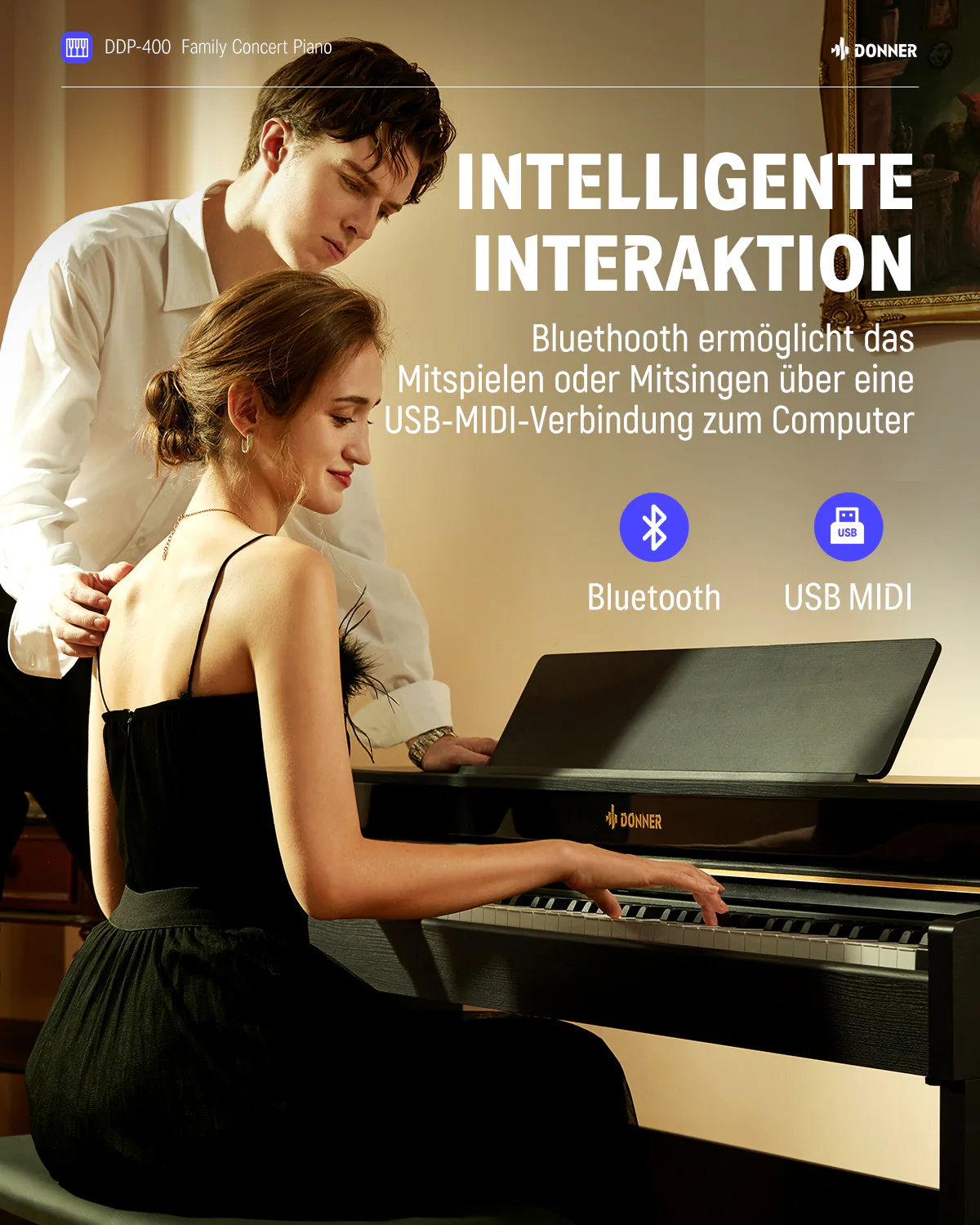 Donner DDP-400 Premium Upright Digital Piano - Image 14