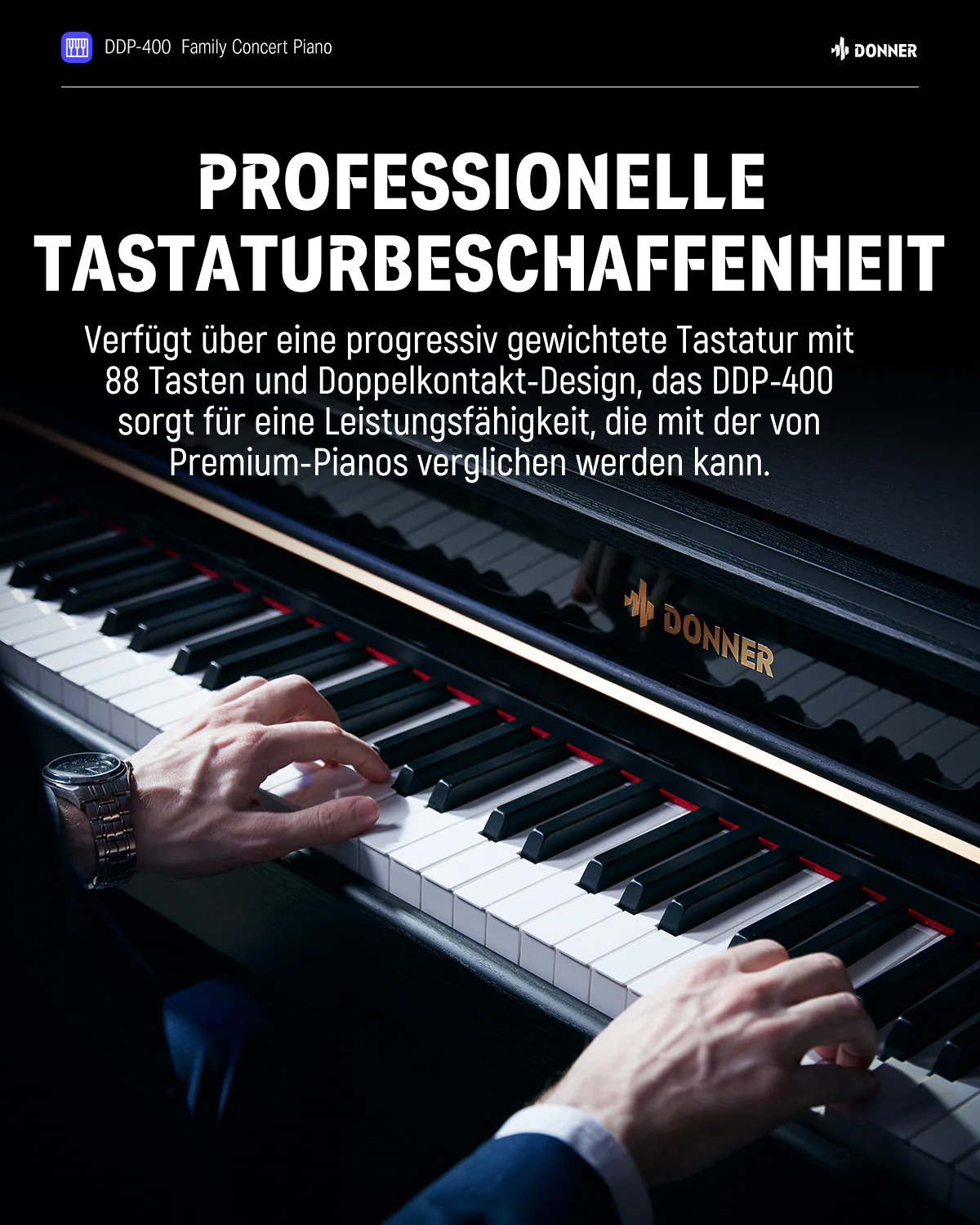 Donner DDP-400 Premium Upright Digital Piano - Image 8