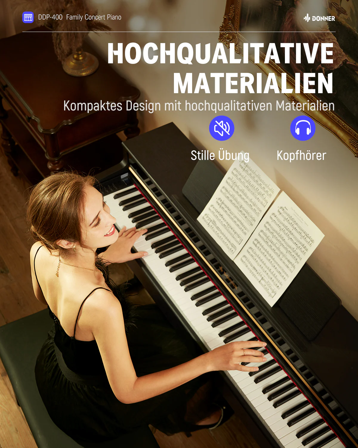 Donner DDP-400 Premium Upright Digital Piano - Image 9