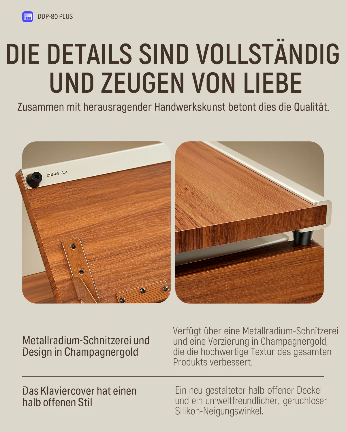 Donner DDP-80 PLUS Digital Piano mit halboffener Abdeckung - Image 15
