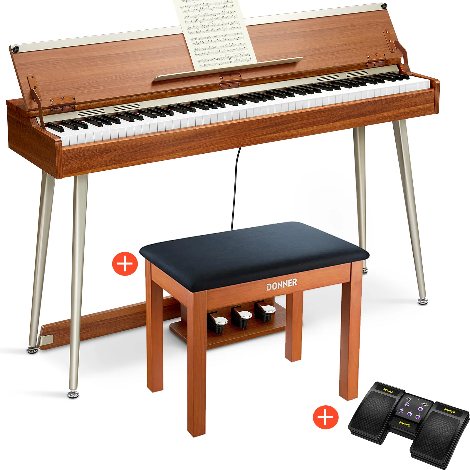 Donner DDP-80 PLUS Digital Piano mit halboffener Abdeckung - Image 4