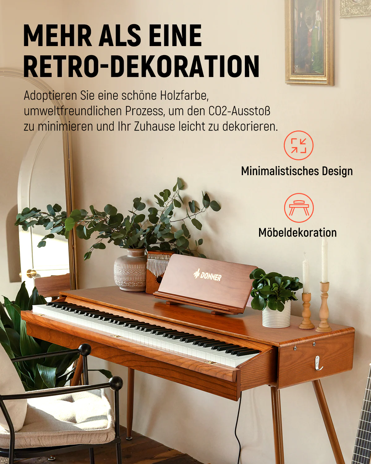 【Klavier + Bank gratis】Donner DDP-80 Pro Retro-Ästhetisches Digital Piano - Image 5