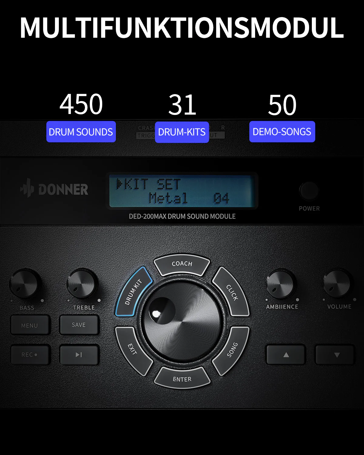 Donner DED-200Max Elektronisches Schlagzeug Set - Image 4