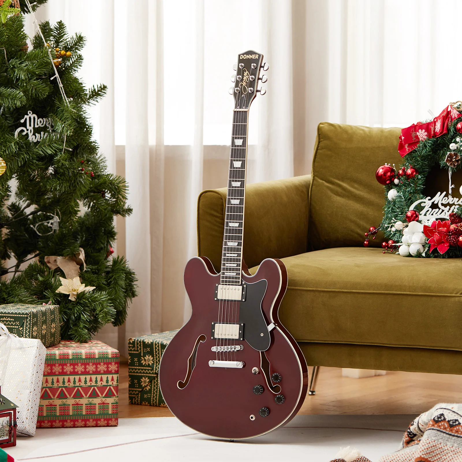 Donner DJP-1000 Jazz E-Gitarre - Image 12