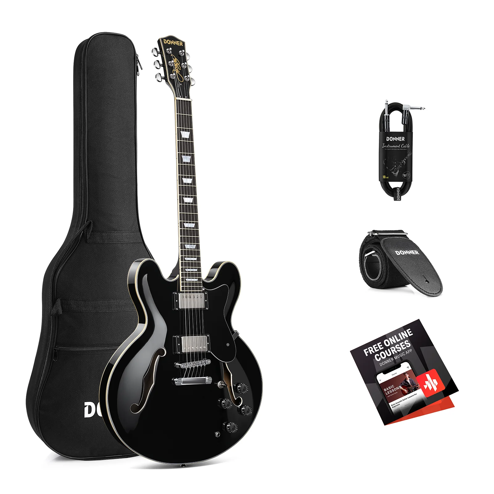 Donner DJP-1000 Jazz E-Gitarre - Image 16
