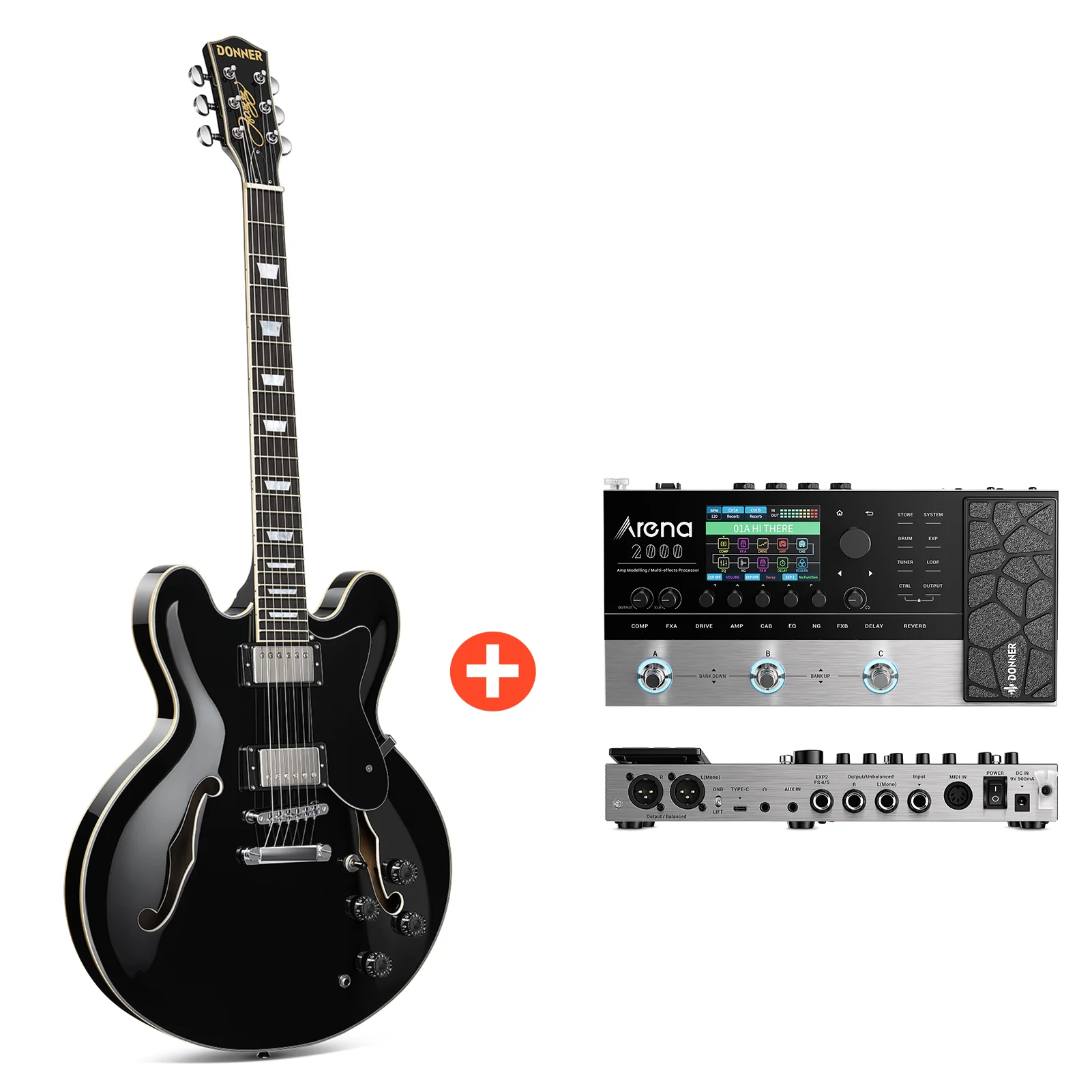 Donner DJP-1000 Jazz E-Gitarre - Image 17
