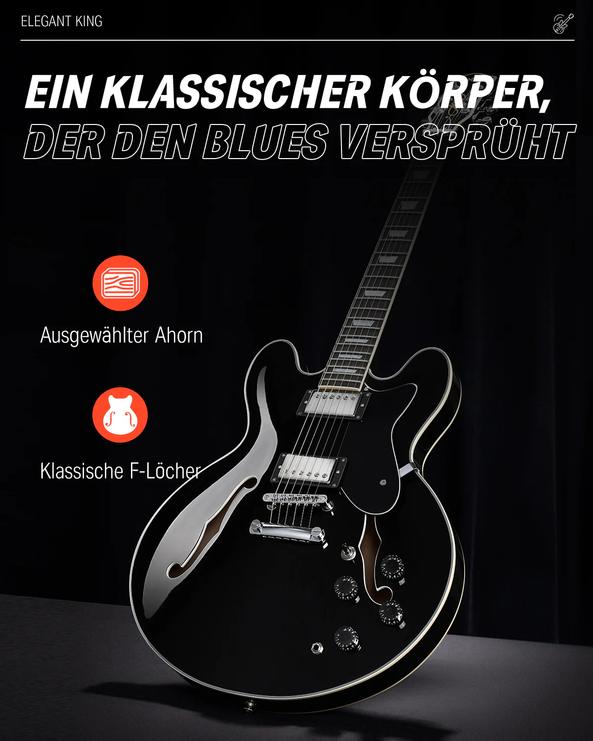 Donner DJP-1000 Jazz E-Gitarre - Image 24