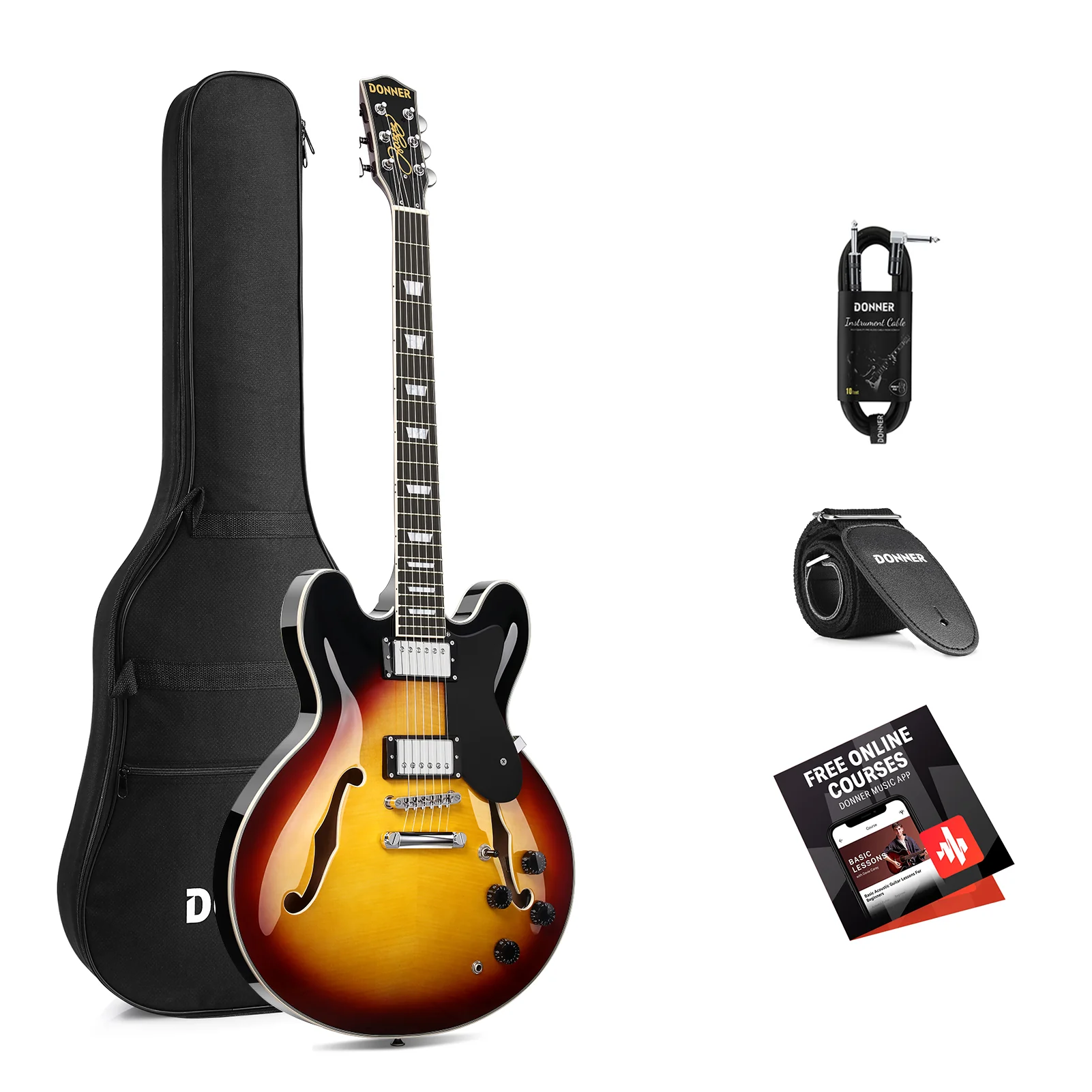 Donner DJP-1000 Jazz E-Gitarre - Image 28