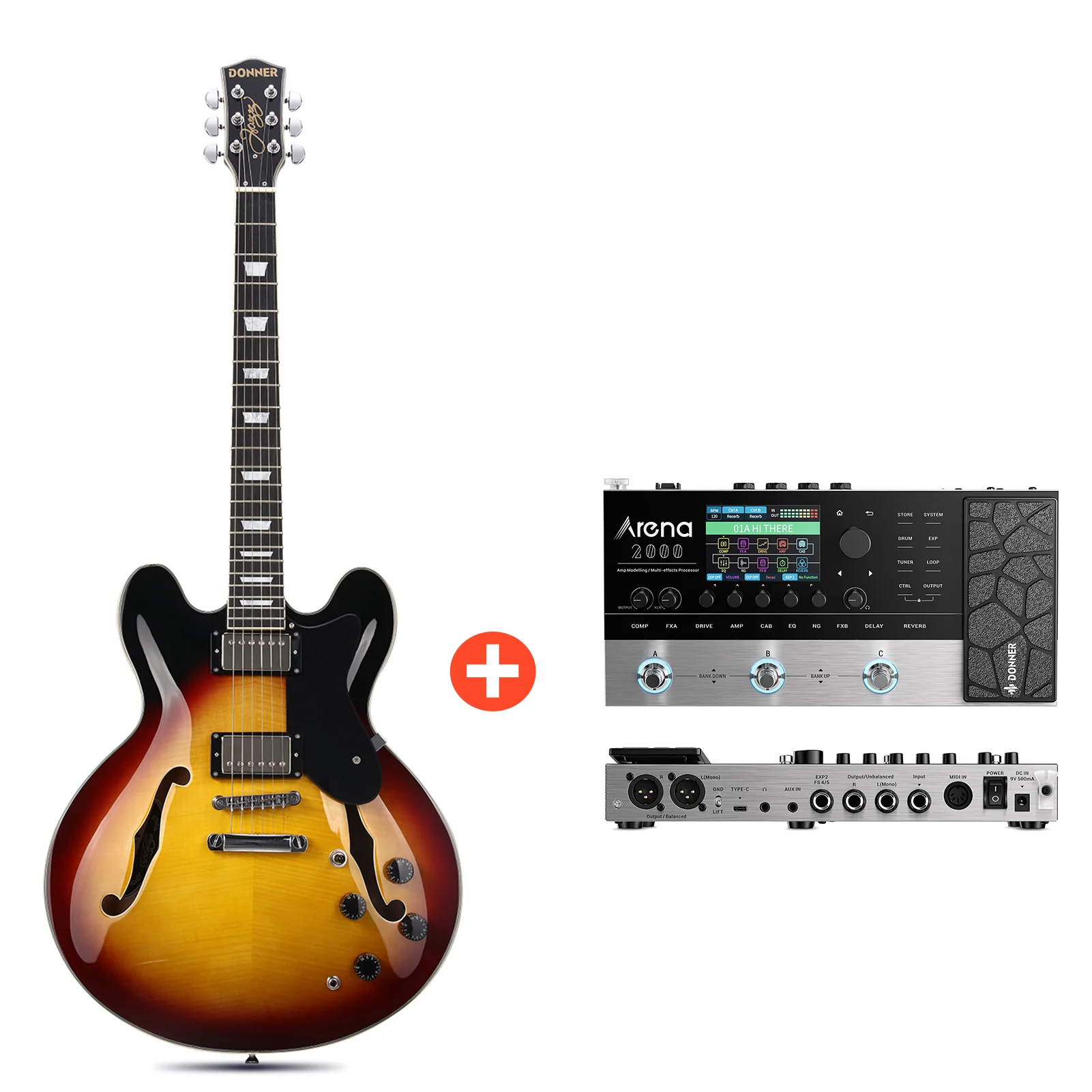 Donner DJP-1000 Jazz E-Gitarre - Image 29