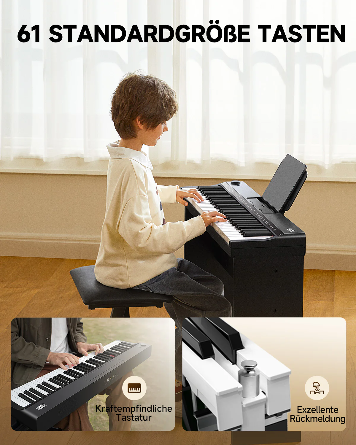 Donner DK-10S Multifunktionales 61-Tasten Keyboard-Set - Image 6