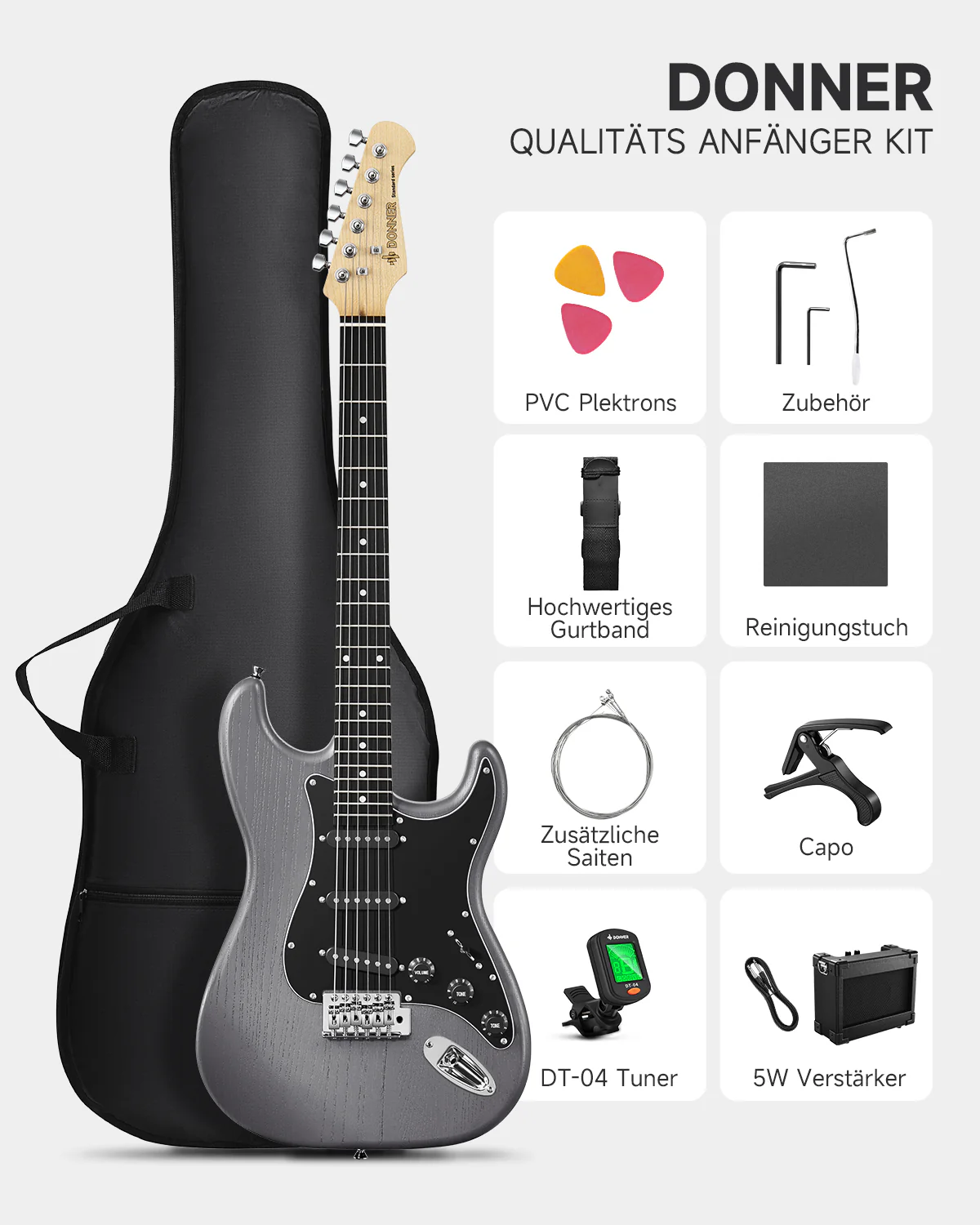 Donner DST-80 Anfänger Kit E-Gitarre - Image 15