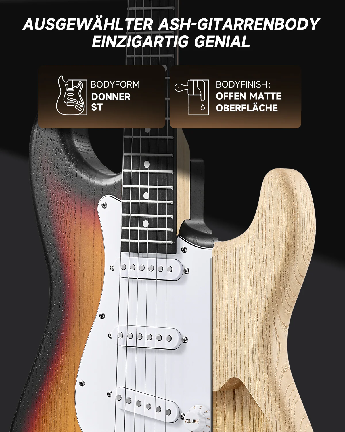 Donner DST-80 Anfänger Kit E-Gitarre - Image 3