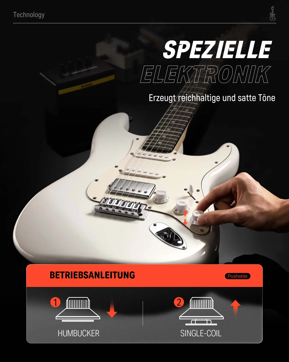 Donner DST-152 HSS-Pickup E-Gitarre - Image 17