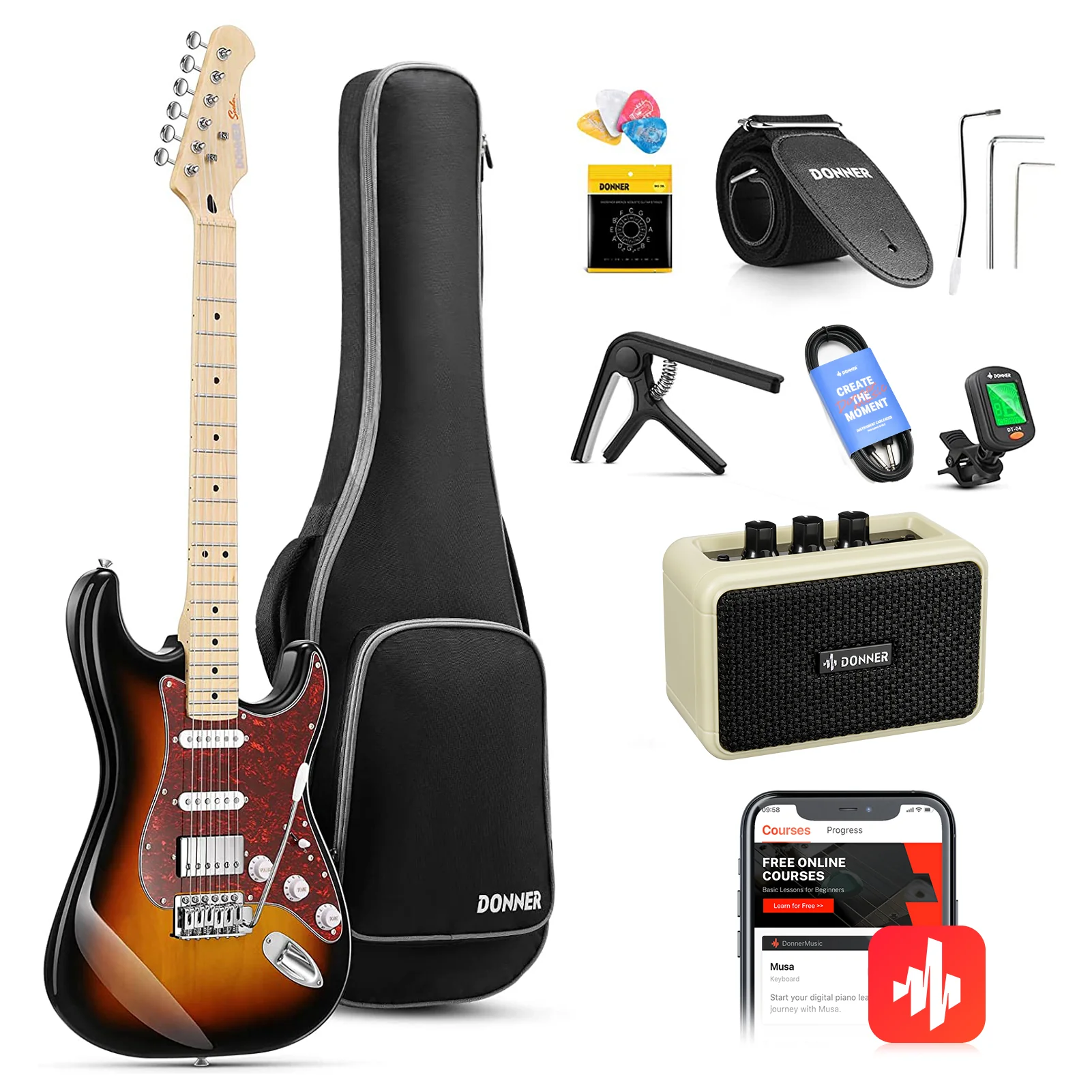 Donner DST-152 HSS-Pickup E-Gitarre - Image 22
