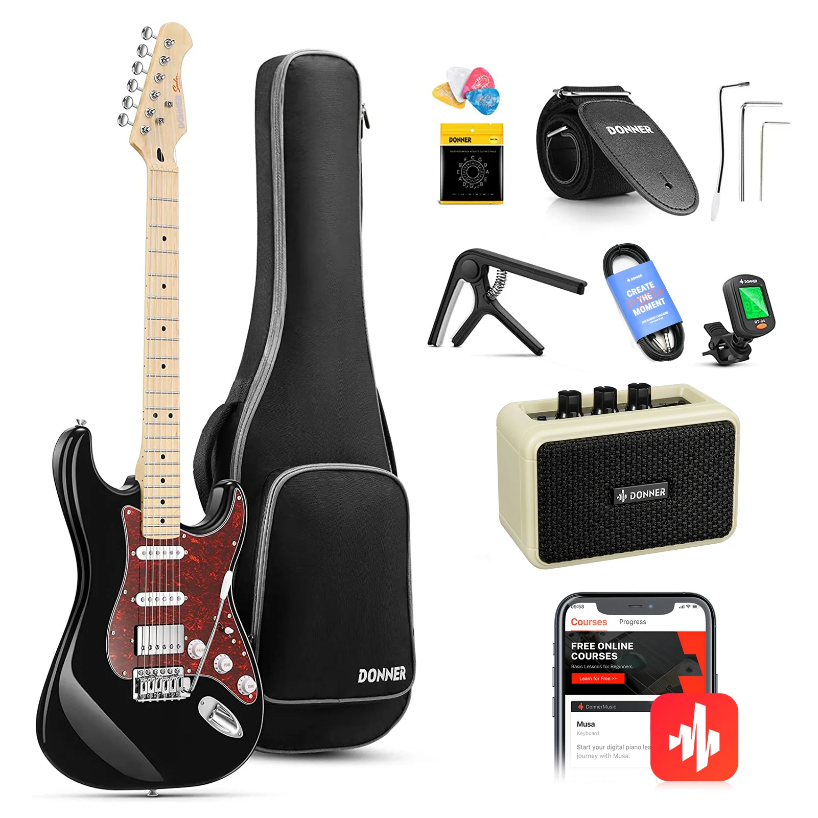 Donner DST-152 HSS-Pickup E-Gitarre - Image 25