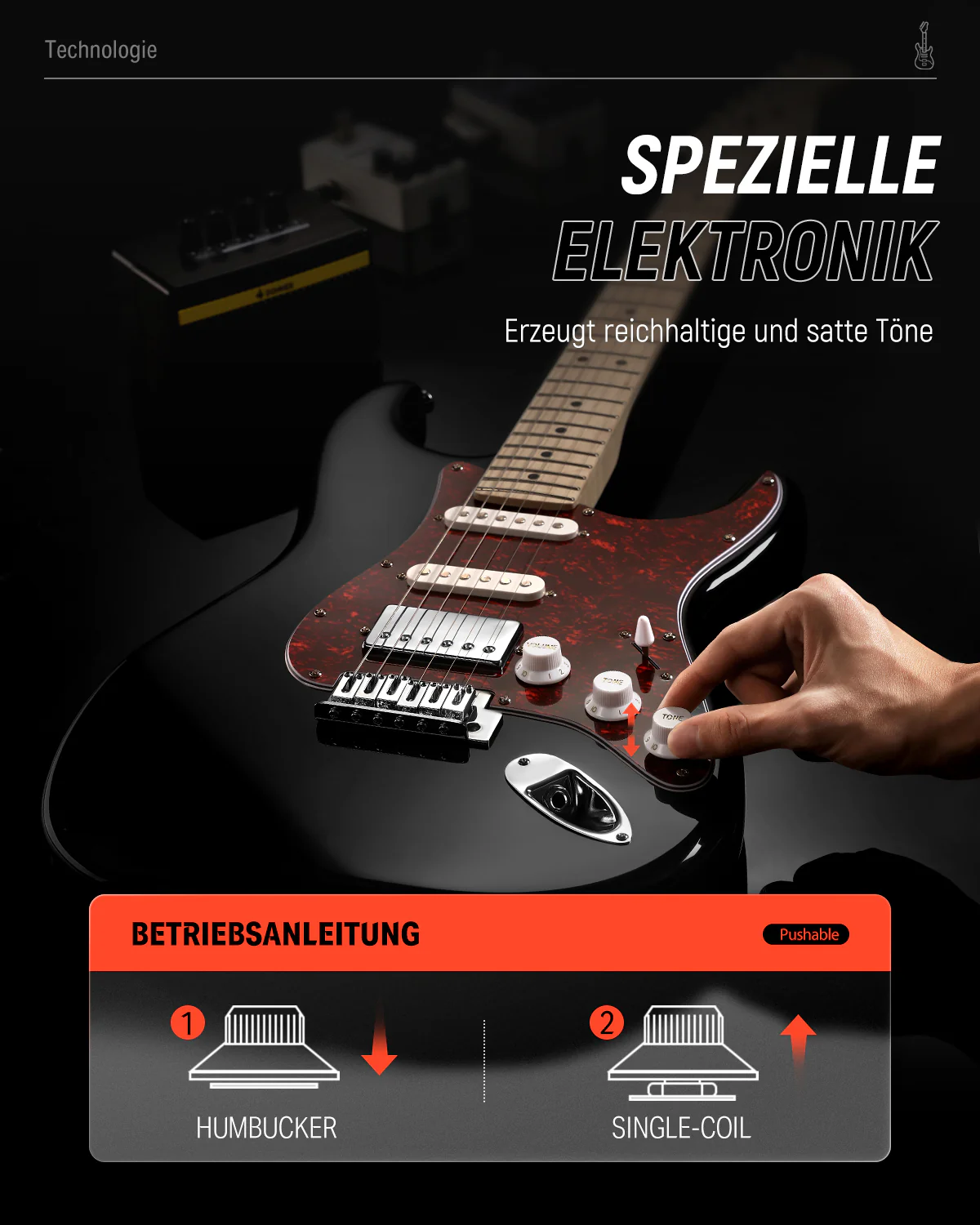 Donner DST-152 HSS-Pickup E-Gitarre - Image 28