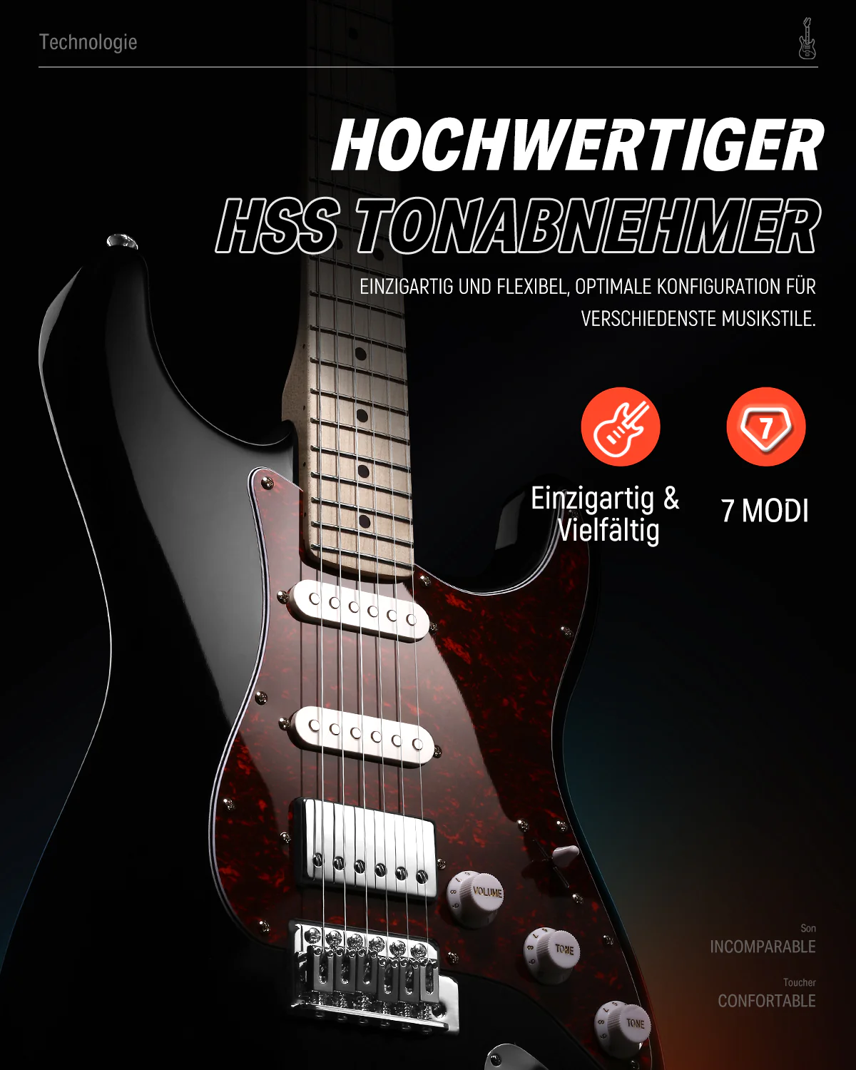 Donner DST-152 HSS-Pickup E-Gitarre - Image 29