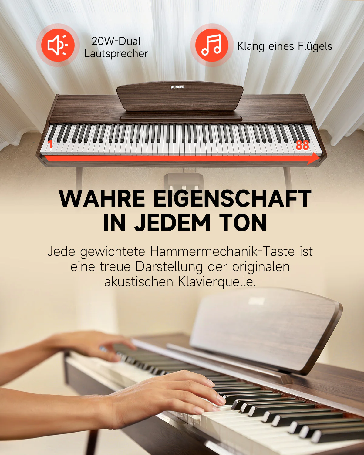 Donner DDP-80 Digital piano im Holzdesign - Image 41