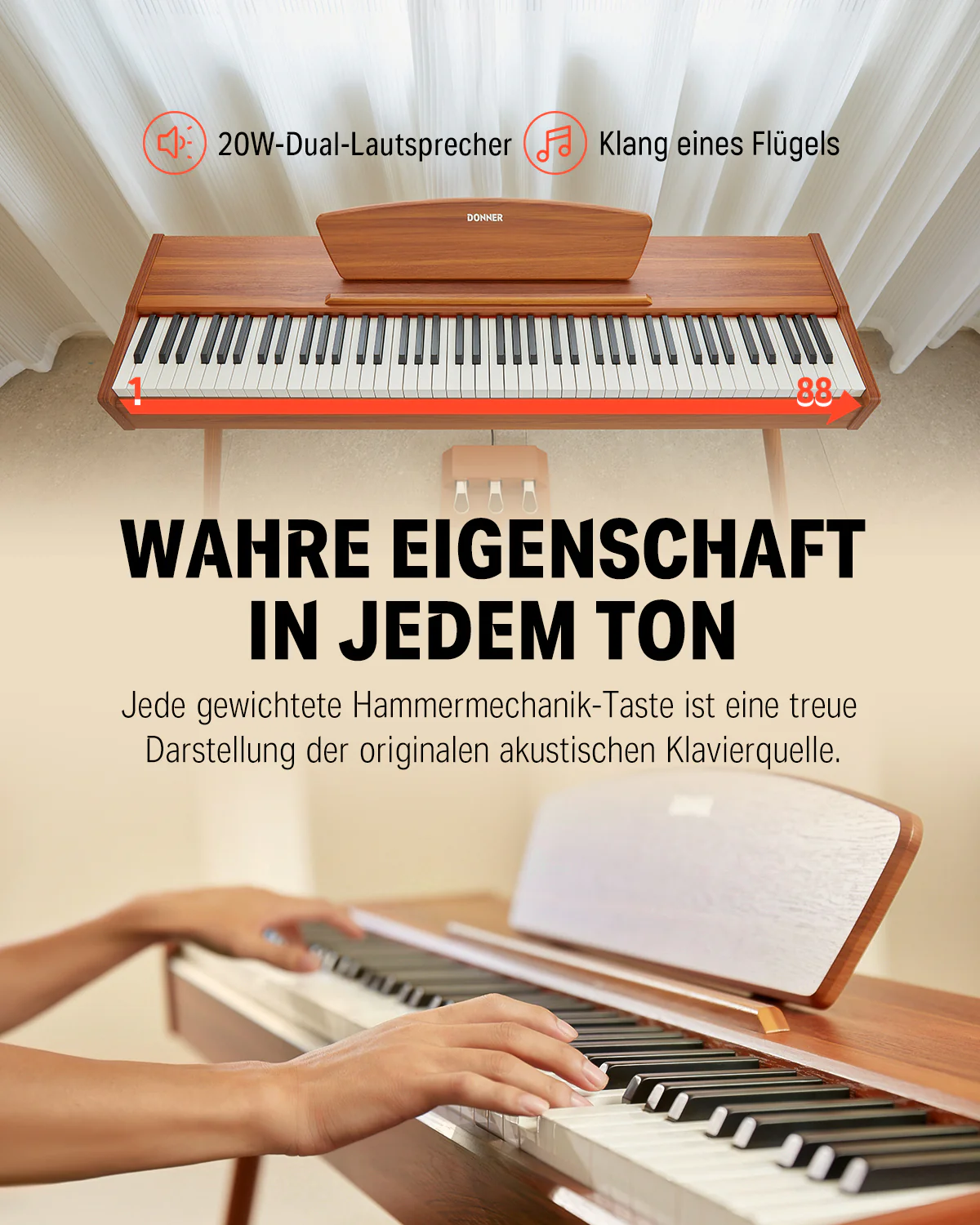Donner DDP-80 Digital piano im Holzdesign - Image 61