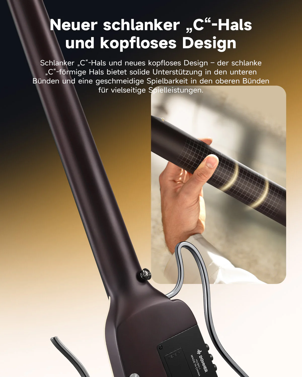 Donner HUSH™ I EVO2 Ultraleicht Unterwegs Reisegitarre - Image 10