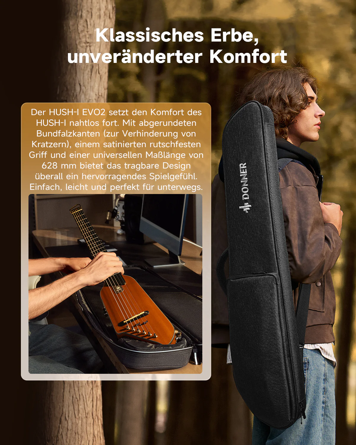 Donner HUSH™ I EVO2 Ultraleicht Unterwegs Reisegitarre - Image 19