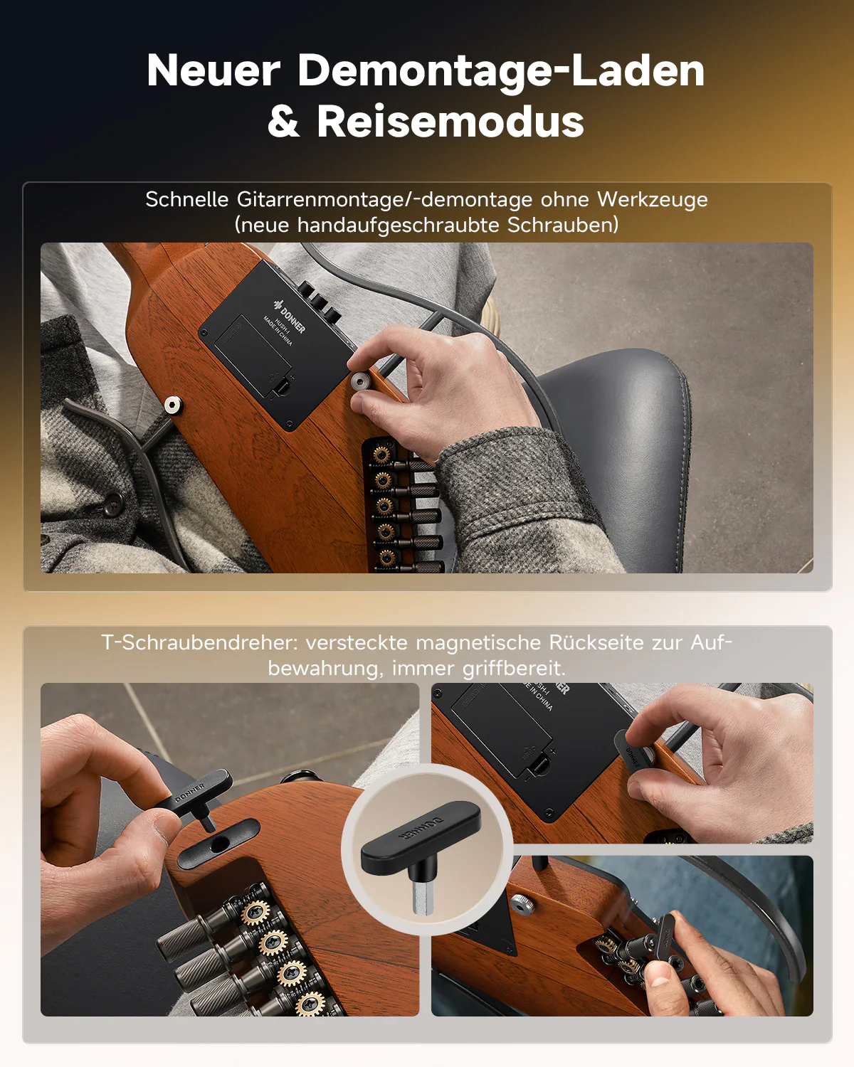 Donner HUSH™ I EVO2 Ultraleicht Unterwegs Reisegitarre - Image 23