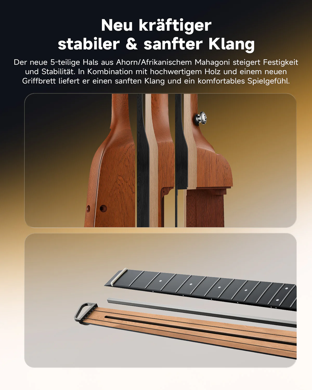 Donner HUSH™ I EVO2 Ultraleicht Unterwegs Reisegitarre - Image 24