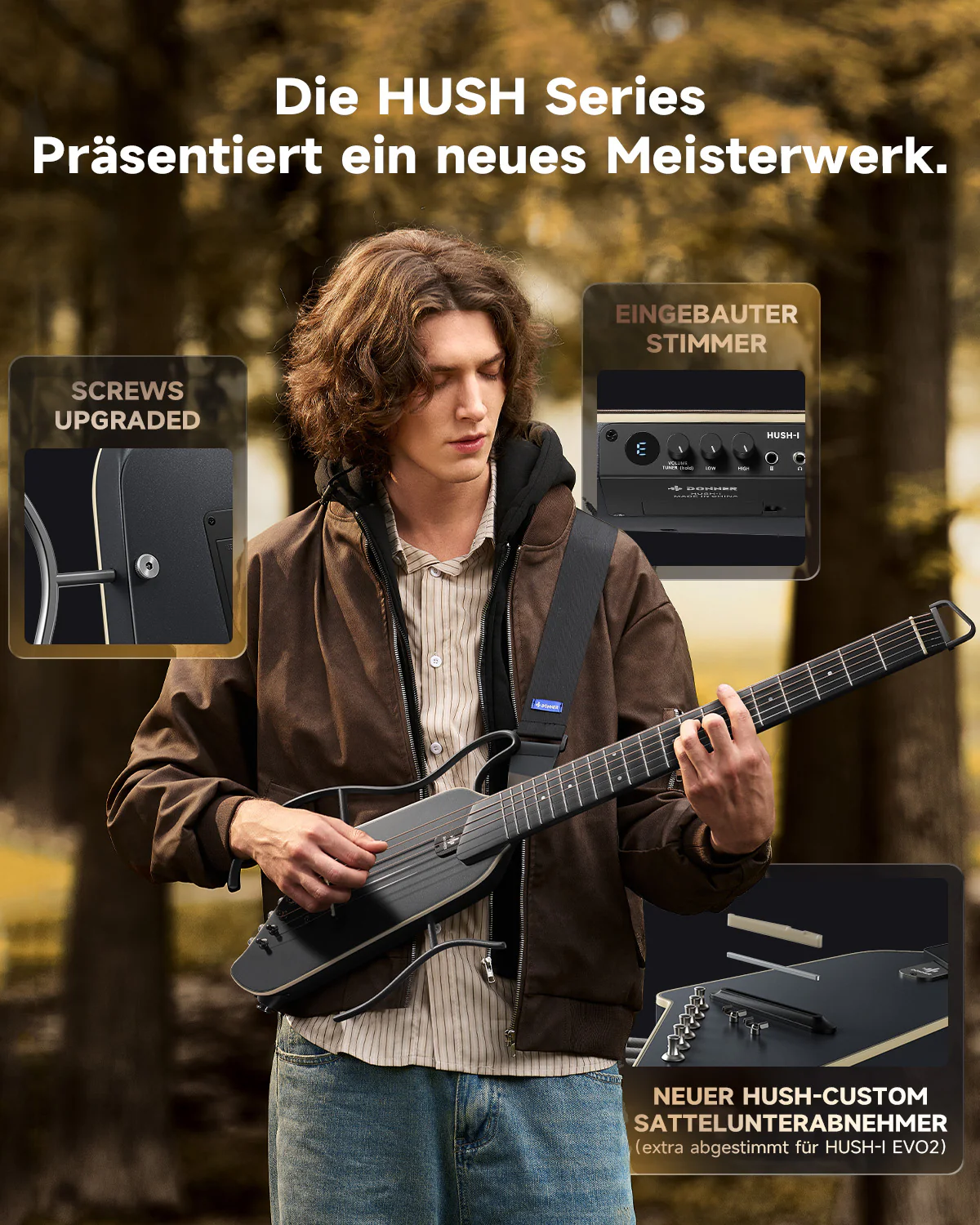 Donner HUSH™ I EVO2 Ultraleicht Unterwegs Reisegitarre - Image 29