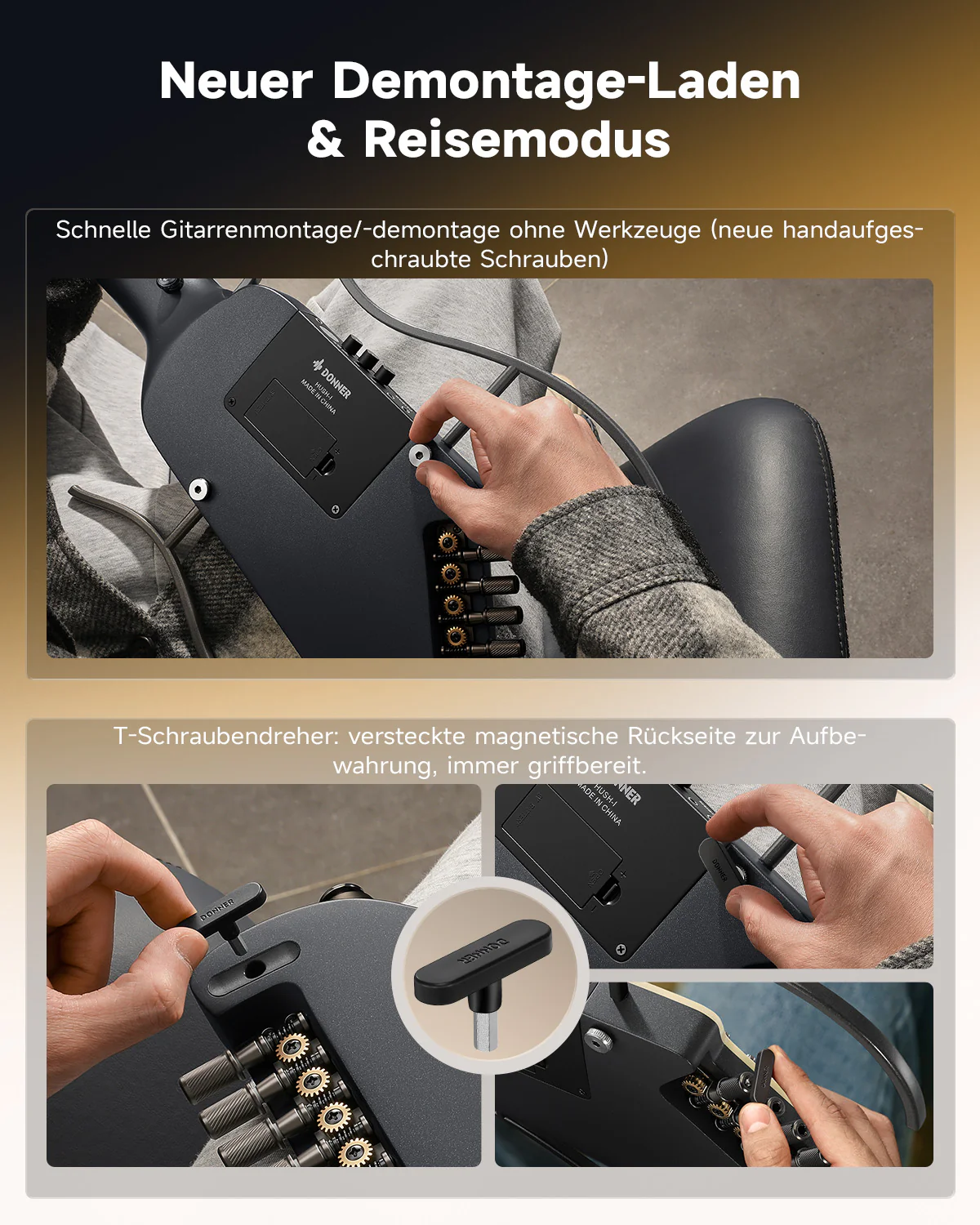 Donner HUSH™ I EVO2 Ultraleicht Unterwegs Reisegitarre - Image 34