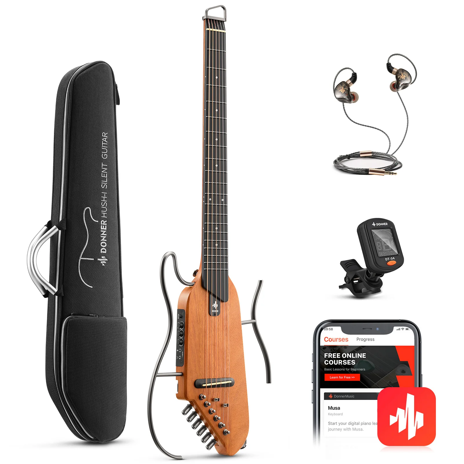 Donner HUSH™ I EVO2 Ultraleicht Unterwegs Reisegitarre - Image 62