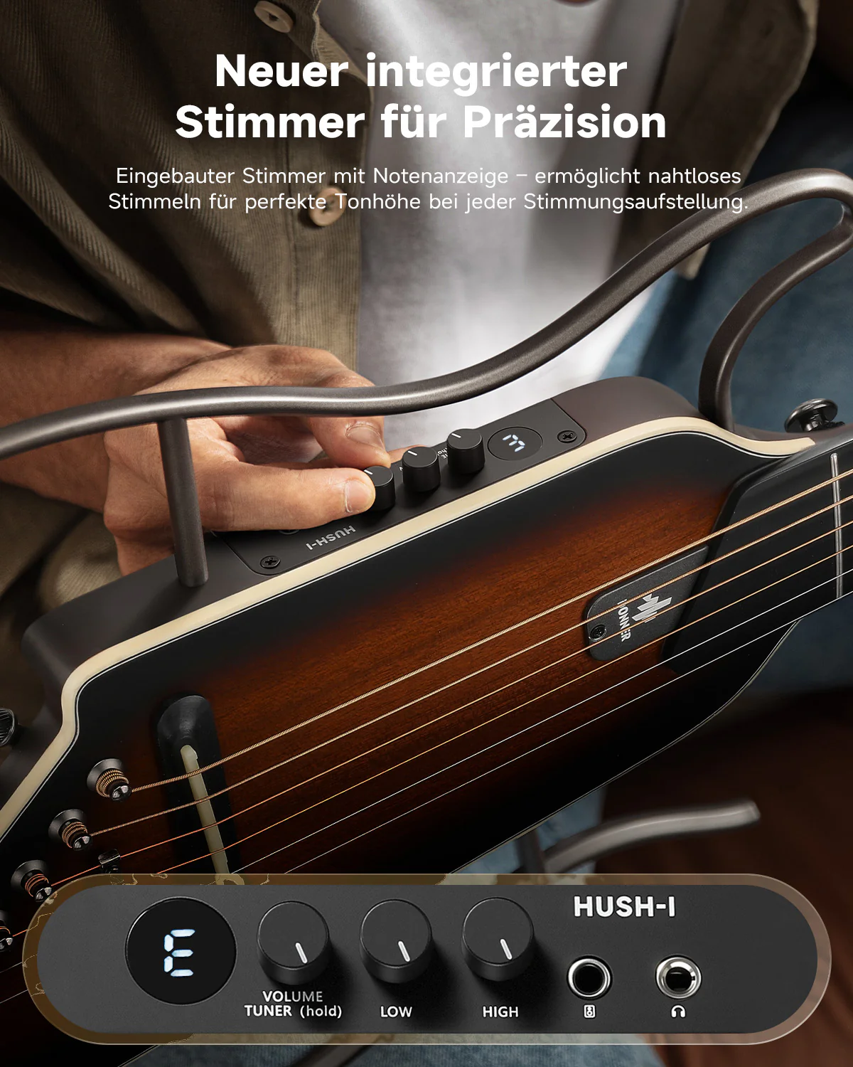 Donner HUSH™ I EVO2 Ultraleicht Unterwegs Reisegitarre - Image 7