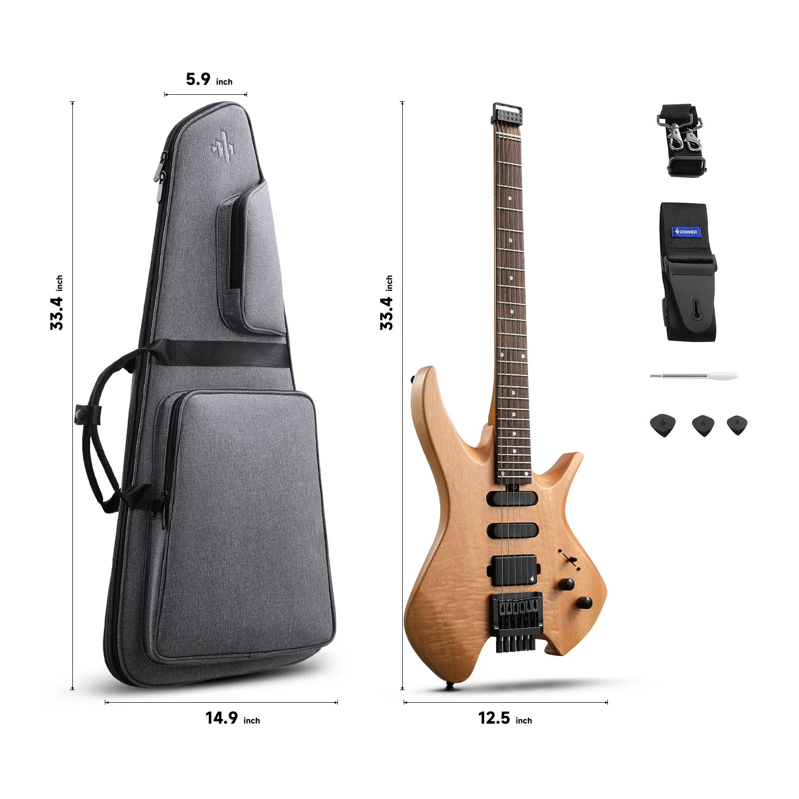 Donner HLX-500 Headless E-Gitarre【ursprüngliches Modell NHL-500】 - Image 14