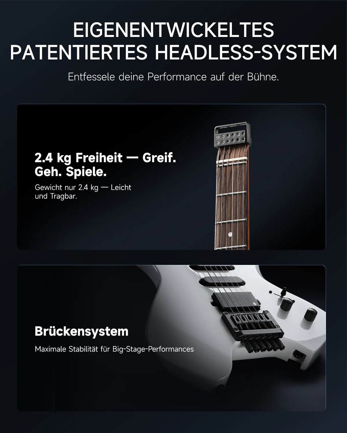 Donner HLX-500 Headless E-Gitarre【ursprüngliches Modell NHL-500】 - Image 25