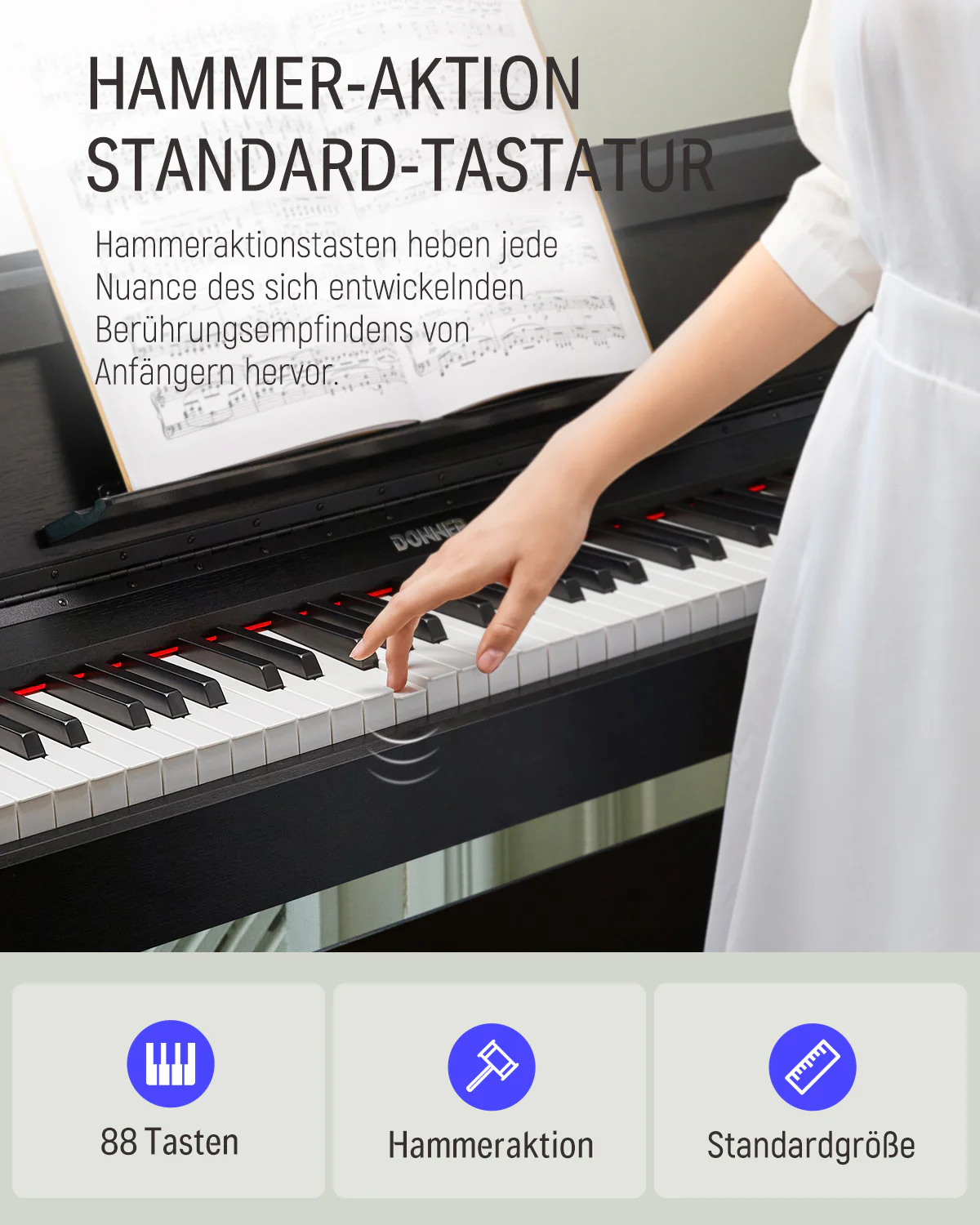 【Klavier + Bank gratis】Donner DDP-90 PRO Home Digital Piano - Image 26