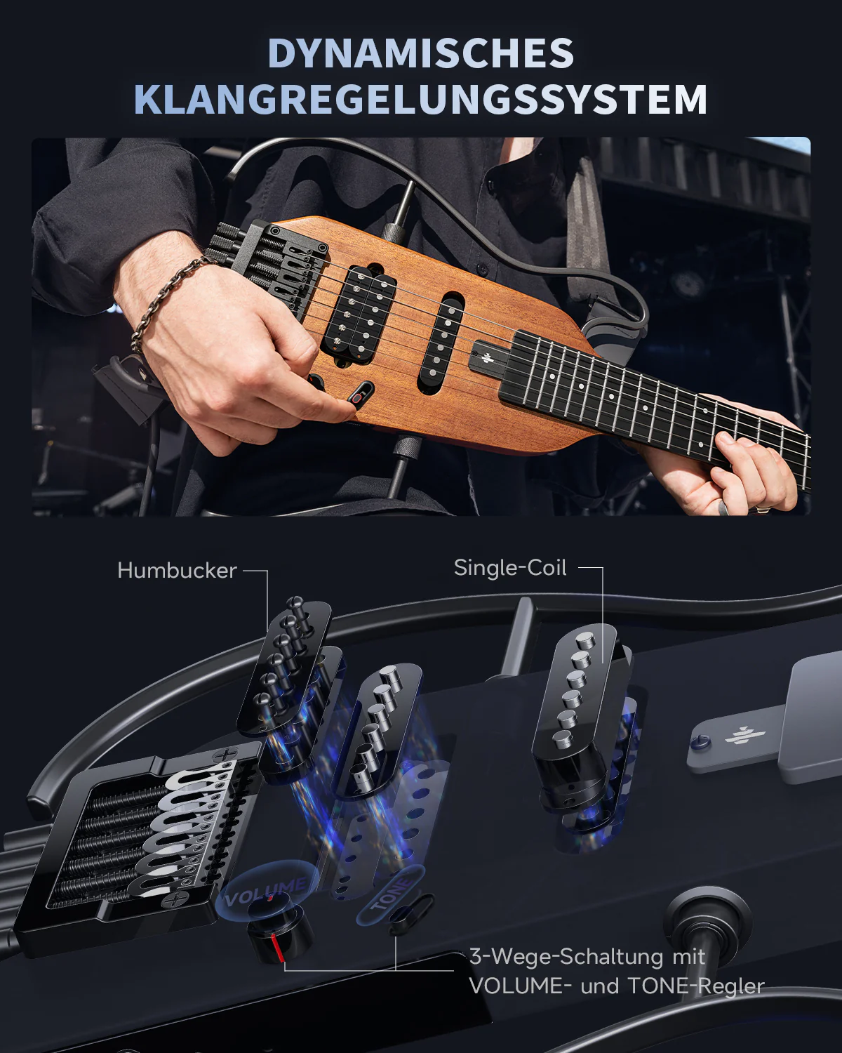 Donner HUSH™ X Kopflose Bauweise E‑Gitarre - Image 66