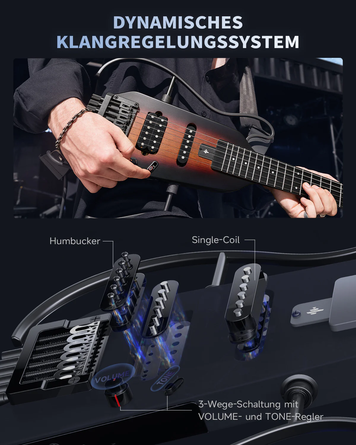 Donner HUSH™ X Kopflose Bauweise E‑Gitarre - Image 17
