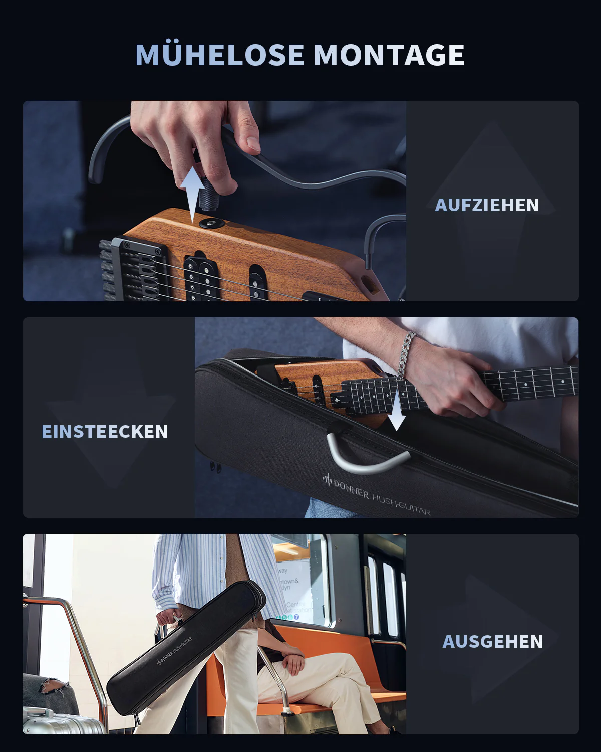 Donner HUSH™ X Kopflose Bauweise E‑Gitarre - Image 37