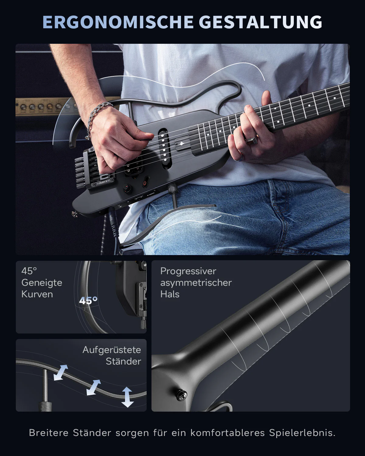 Donner HUSH™ X Kopflose Bauweise E‑Gitarre - Image 54