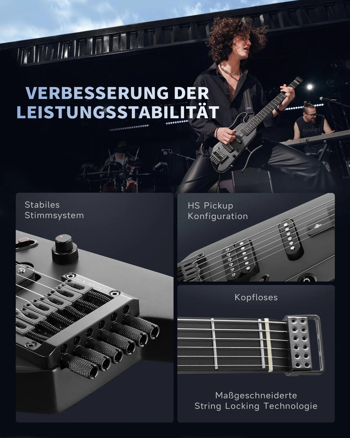 Donner HUSH™ X Kopflose Bauweise E‑Gitarre - Image 55