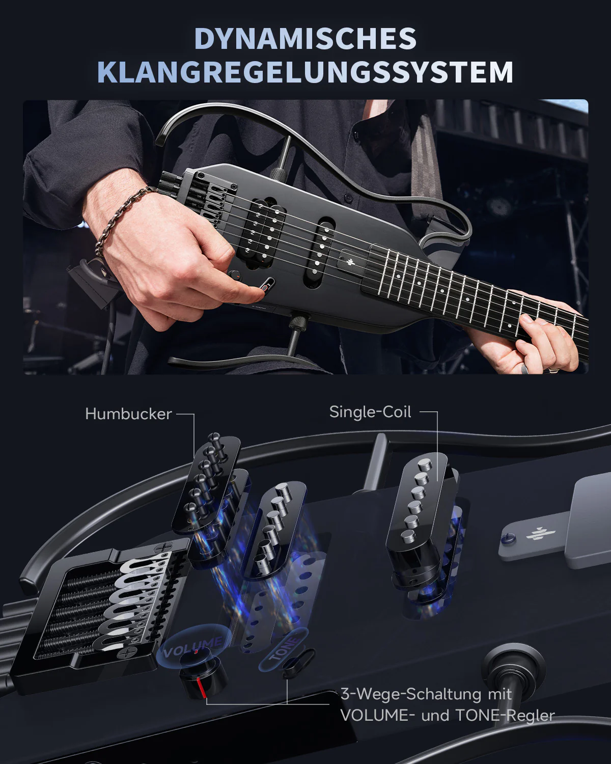 Donner HUSH™ X Kopflose Bauweise E‑Gitarre - Image 56