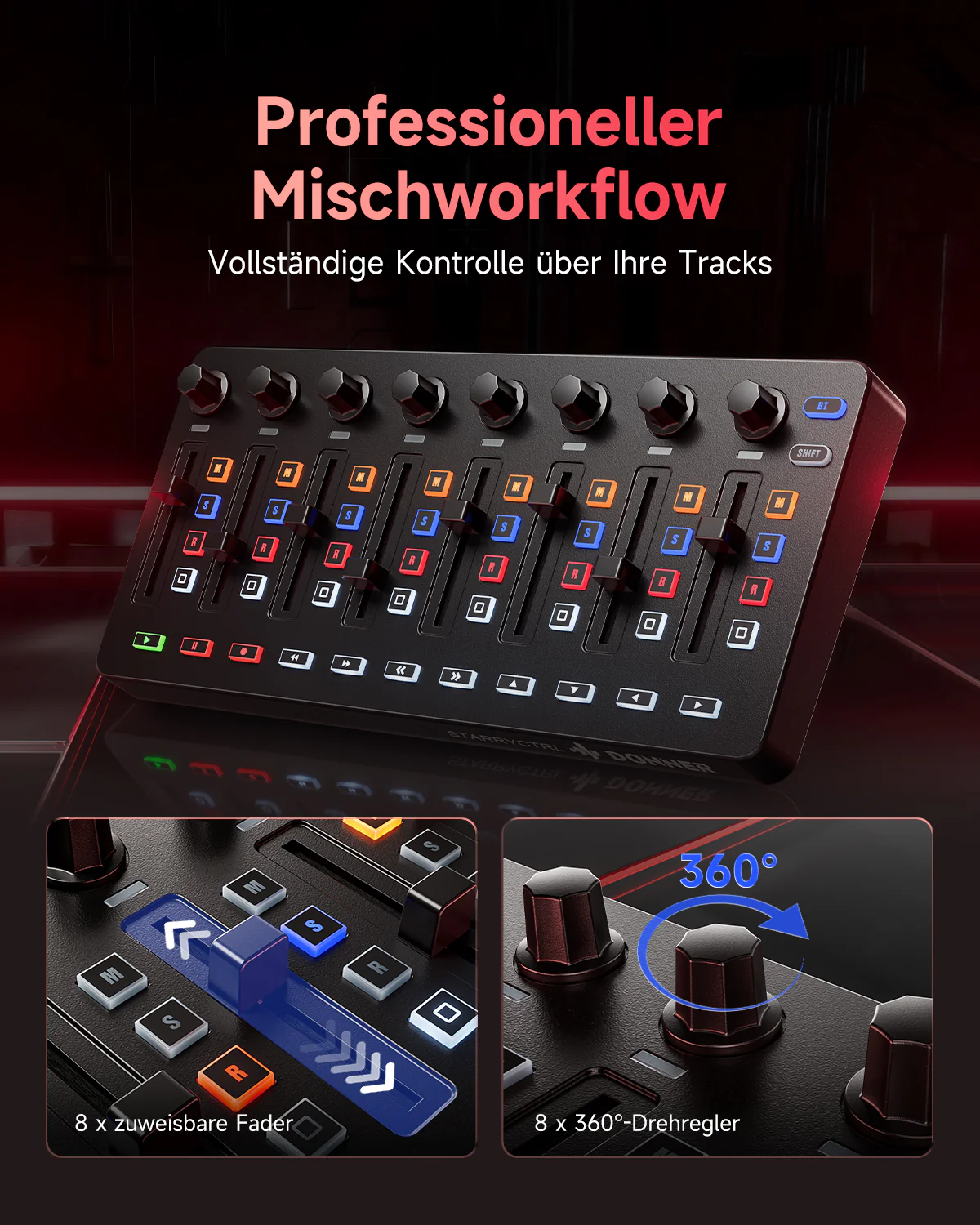 Donner Starrycrtl MIDI-Controller Schwarz - Image 5